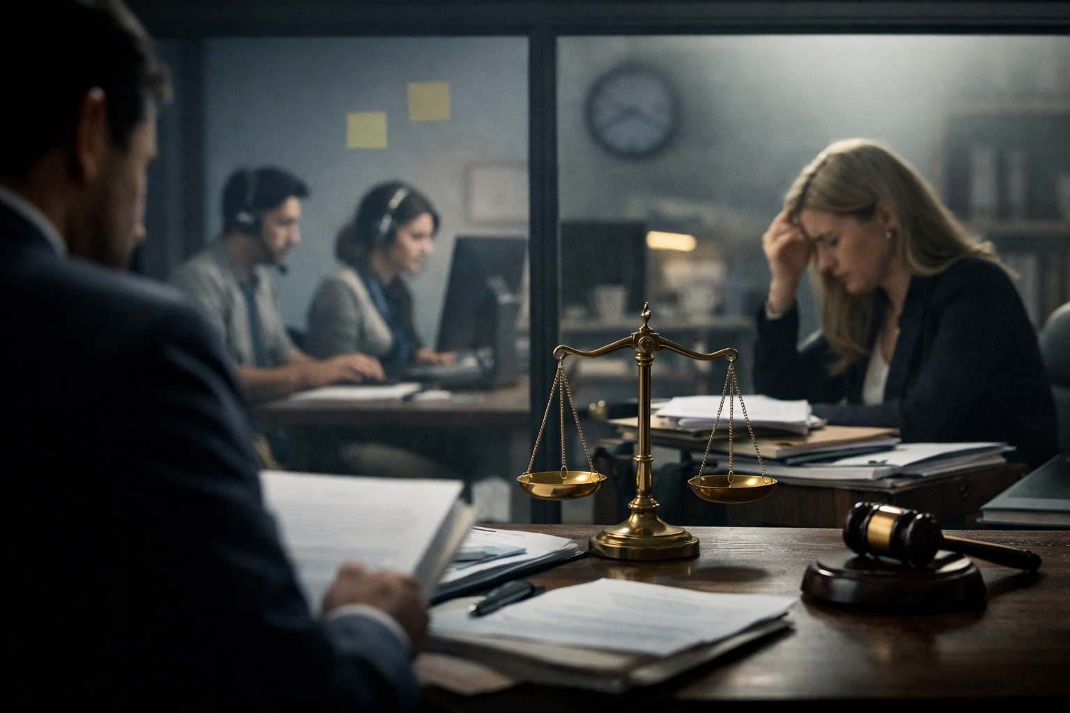 Por qué falla la subcontratación en firmas de abogados Legal workspace illustrating tasks law firms should outsource in a modern law firm