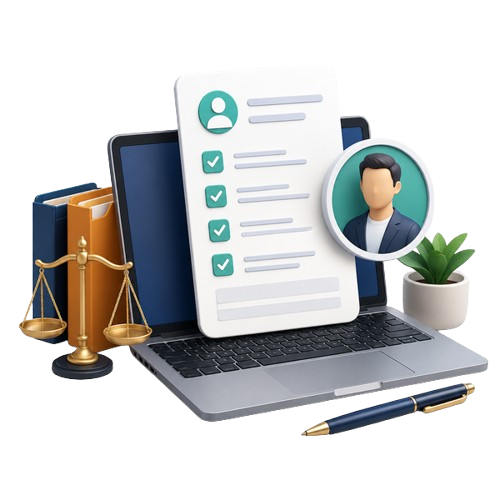 Virtual legal assistant support for client intake forms and initial case information