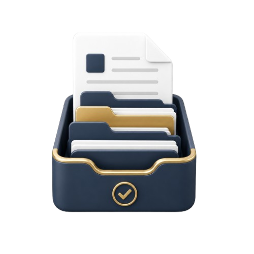 Document and file storage icon representing digital file and document organization support for law firms